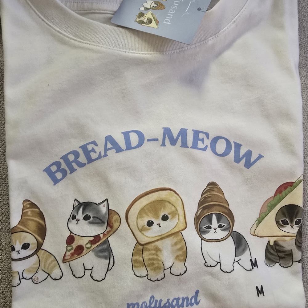 Women Mofusand Bread Meow T-Shirt Uniqlo Sizes XS-XL NWT